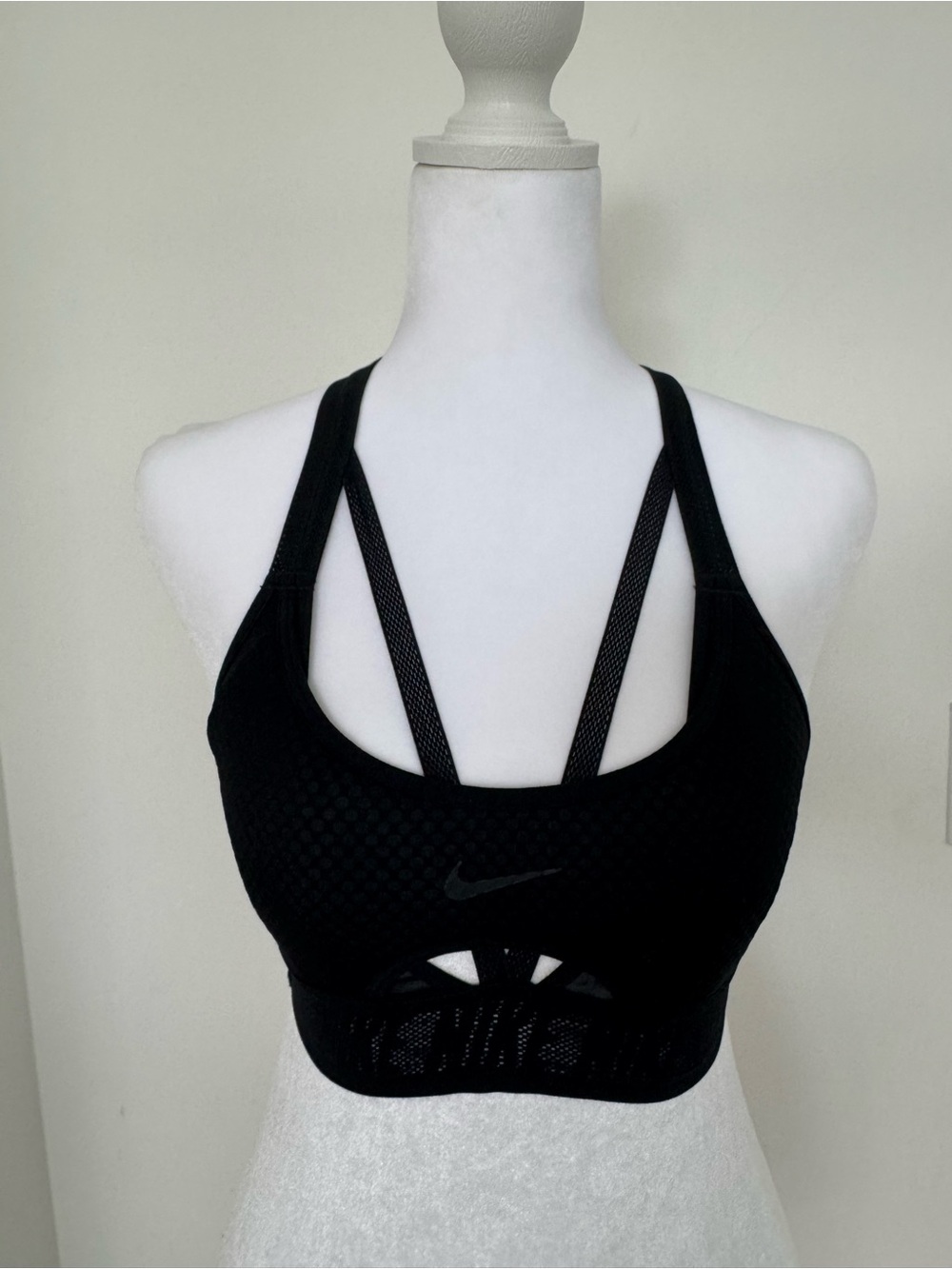 Nike Black Mesh Strappy Sports Bra